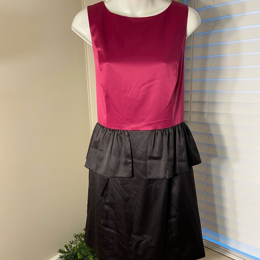 KENSIE DRESS Pink Black Satin sz 10 $118 NWT